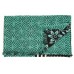 Geo and Floral Paneled Print Emerald Green, Black and Turquoise Scarf